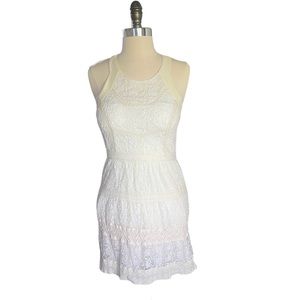 American Eagle lace dress vintage inspired high neck strappy cutout back size 4